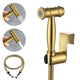 Brushed Gold Antique Handheld Toilet Sprayer- Stainless Steel Hand Bidet Sprayer for Toilet with T- Valve