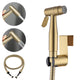 Gold Hand-held Bidet Sprayer- Brushed Gold Stainless Steel Muslim Sprayer with T- Valve