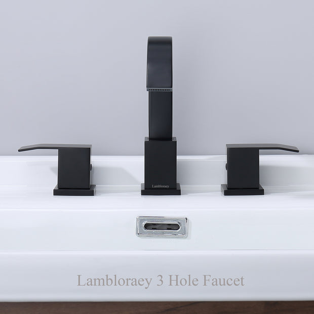 Lambloraey 3 Hole Bathroom Faucet wiht cUPC Supply Hose