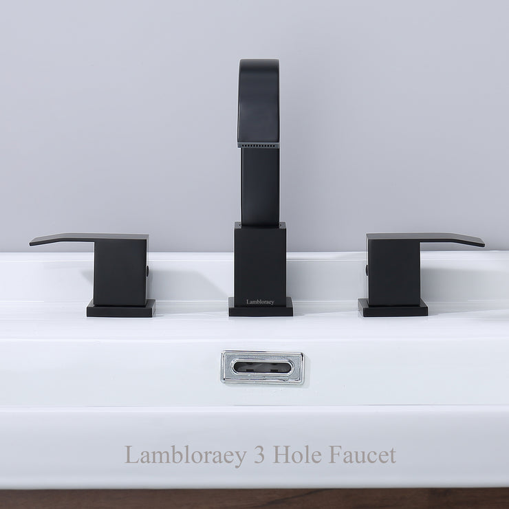 Lambloraey 3 Hole Bathroom Faucet wiht cUPC Supply Hose
