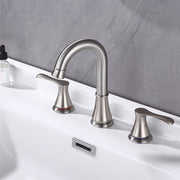Brushed Nickel Double Handle Bathroom Faucet for Sink 3 Hole with Supply Hose and Pop Up Drain Assembly (With Over Flow)