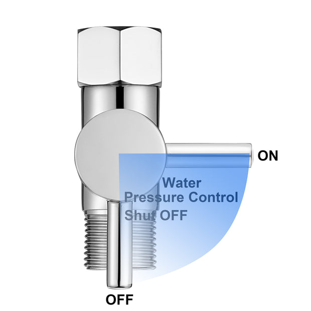 T Valve for Bidet with Shut-off Valve, Brass Chrome Bidet T Adapter for Toilet 7/8” X 7/8” X 1/2 or 3/8”