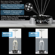 Chrome Kitchen Sink Glass Rinser, Bottle Washer for Kitchen Sink, Bar Glass Rinser Kithen Sink Accessories