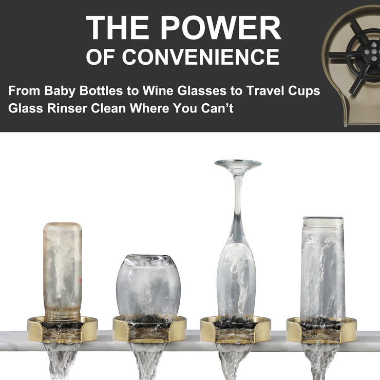 Brushed Gold Glass Rinser for Kitchen Sink, Gold Baby Bottle Washer for Sink, Cup Rinser for Ktichen Sink Accessories