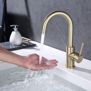 Bar Faucet Gold Single Hole, Brushed Gold Single Handle Bar Sink Faucet 1 Hole, Bar Prep Sink Faucet