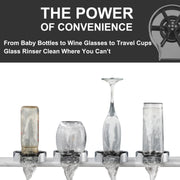 Chrome Kitchen Sink Glass Rinser, Bottle Washer for Kitchen Sink, Bar Glass Rinser Kithen Sink Accessories