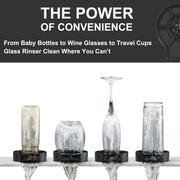 Glass Rinser for Kitchen Sink Black Matte, Baby Bottle Washer Sink Accessories, Bar Cup Rinser