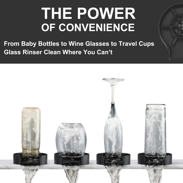 Glass Rinser for Kitchen Sink Black Matte, Baby Bottle Washer Sink Accessories, Bar Cup Rinser