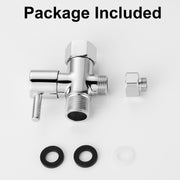 T Valve for Bidet with Shut-off Valve, Brass Chrome Bidet T Adapter for Toilet 7/8” X 7/8” X 1/2 or 3/8”