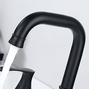 3 Hole Bathroom Faucet Black, Widespread Bathroom Faucet for Sink 3 Hole with Drain and cUPC Supply Hose