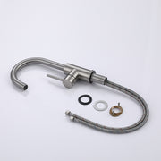 Bar Faucets Single Hole, Brushed Nickel Mini Kitchen Sink Faucets, Single Handle Lead-Free Modern Mixer Taps, Faucet for Bar Sink