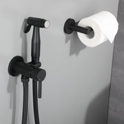 Black Handheld Bidet Sprayer for Toilet Warm Water, Stainless Steel Bidet Hand Held Sprayer with Brass Hot and Cold Mixing Valve